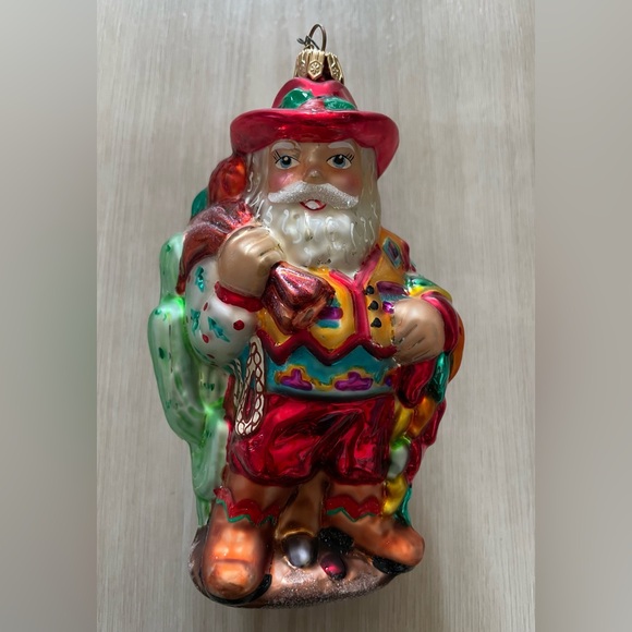 Vintage Christopher Radko Santa Cowboy Christmas Ornament Handblown Handpainted - Picture 1 of 4